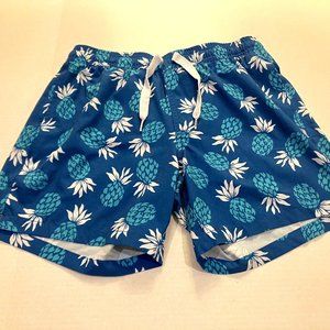Mens XS  Blue Pineapple Swim Trunks